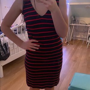 Red striped dress